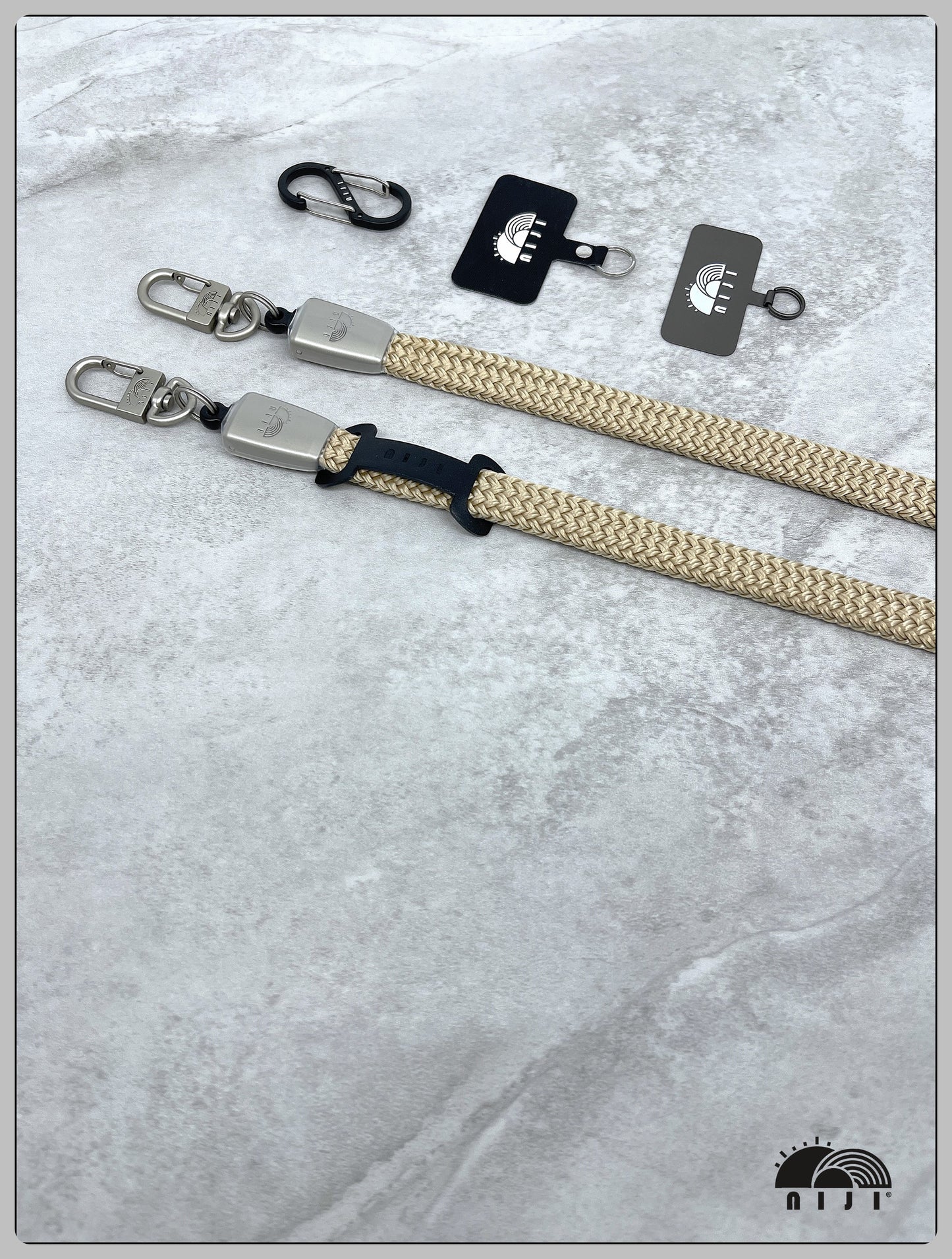 14mm coreless mobile strap Beige color