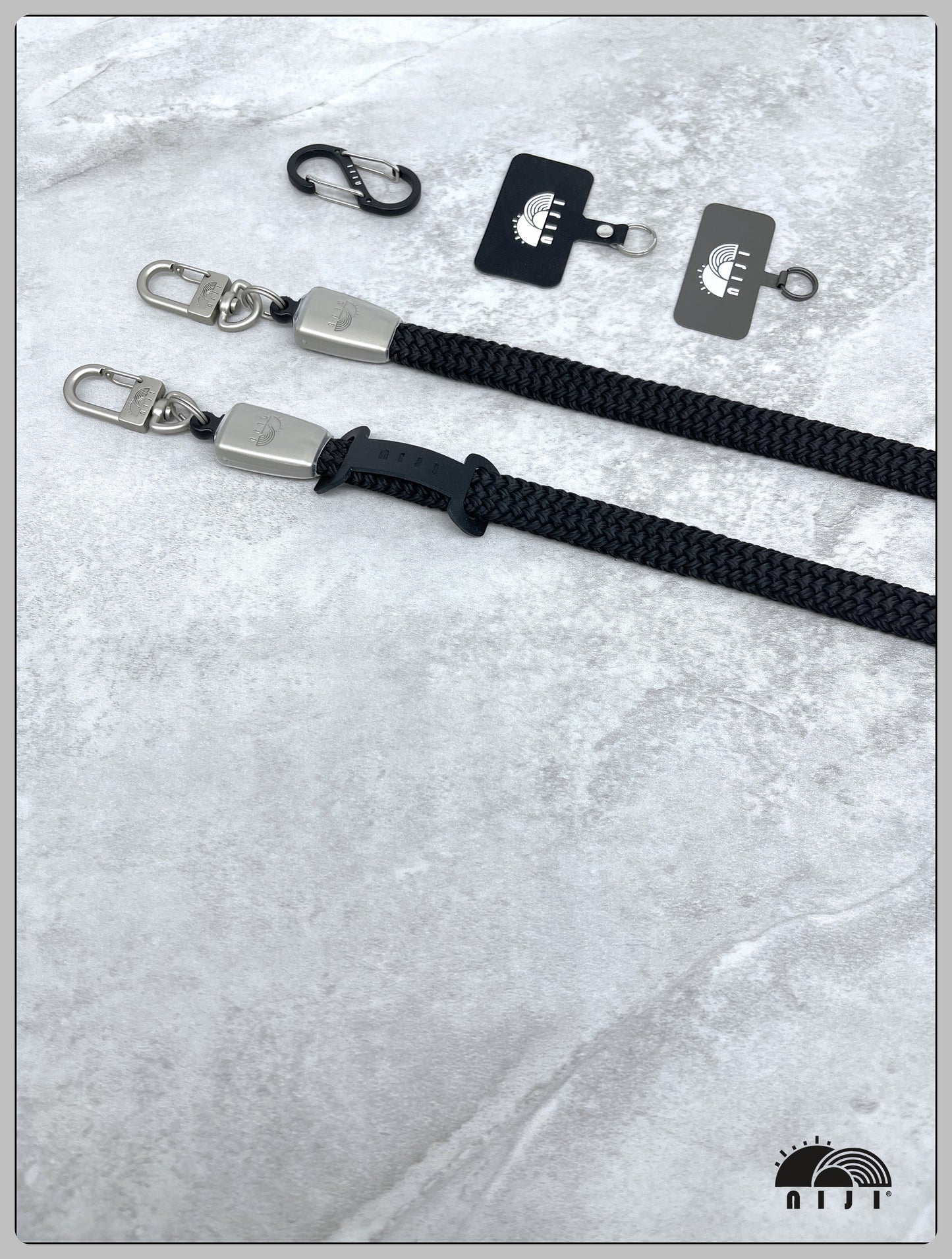 14mm coreless mobile strap Black color