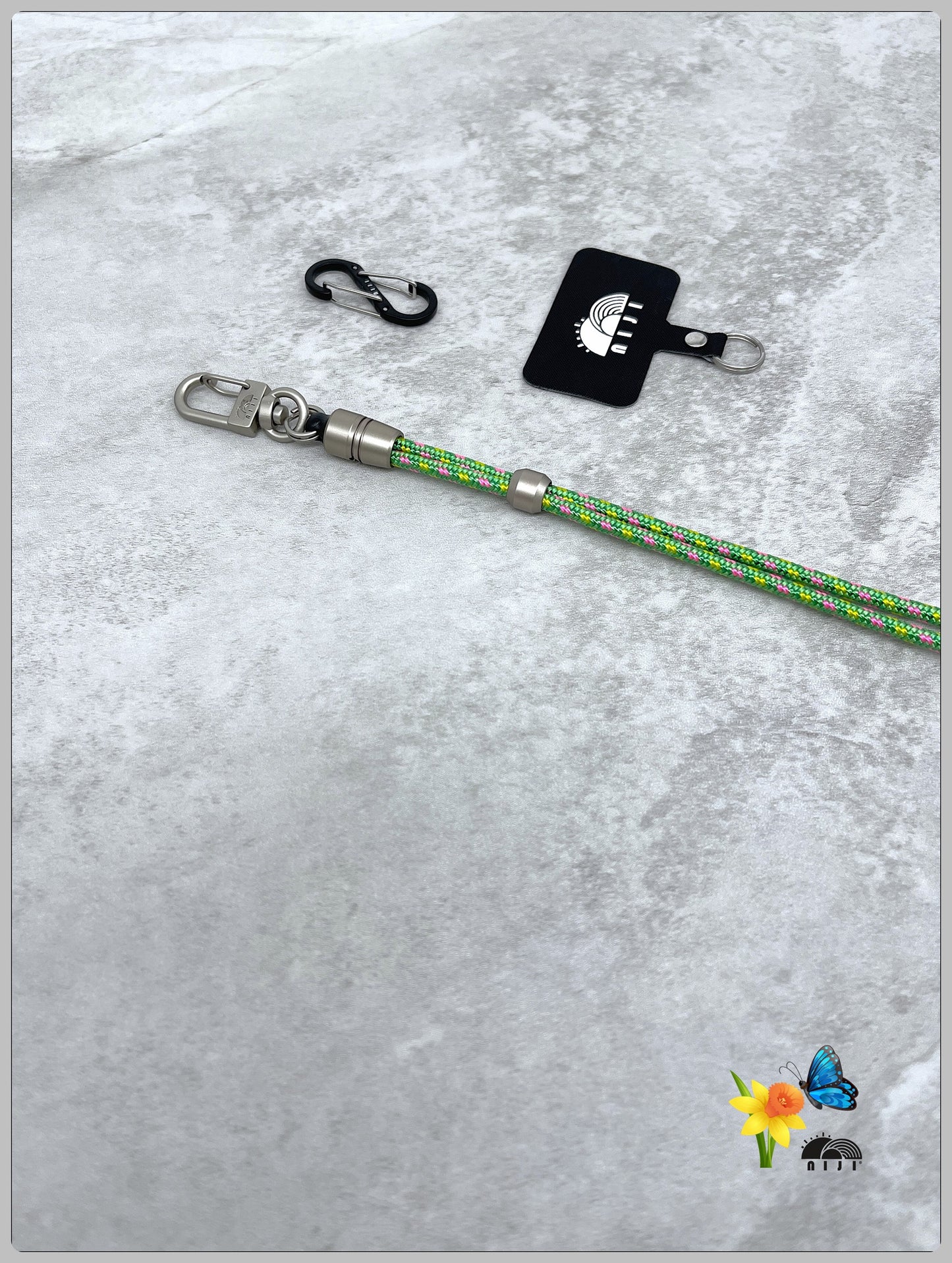 "SS25 Special" 4.5mm Wrist Strap Mountaindax Green w pink & yellow tracer