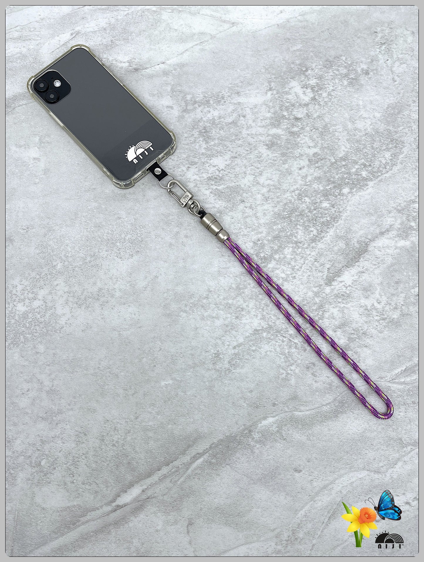 "SS25 Special" 4.5mm Wrist Strap Mountaindax Purple w pink white & lime tracer