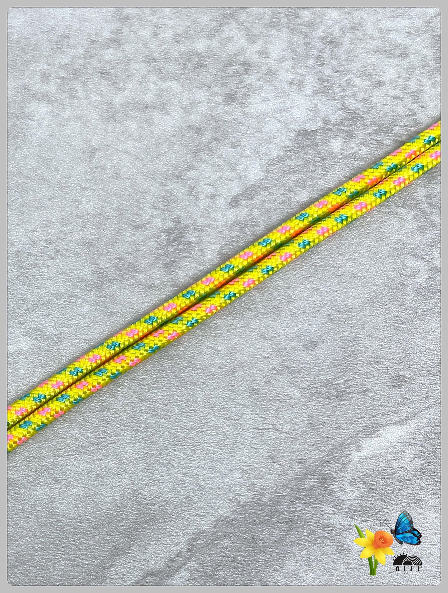 "SS25 Special" 4.5mm Wrist Strap Mountaindax Yellow w pink & teal blue tracer