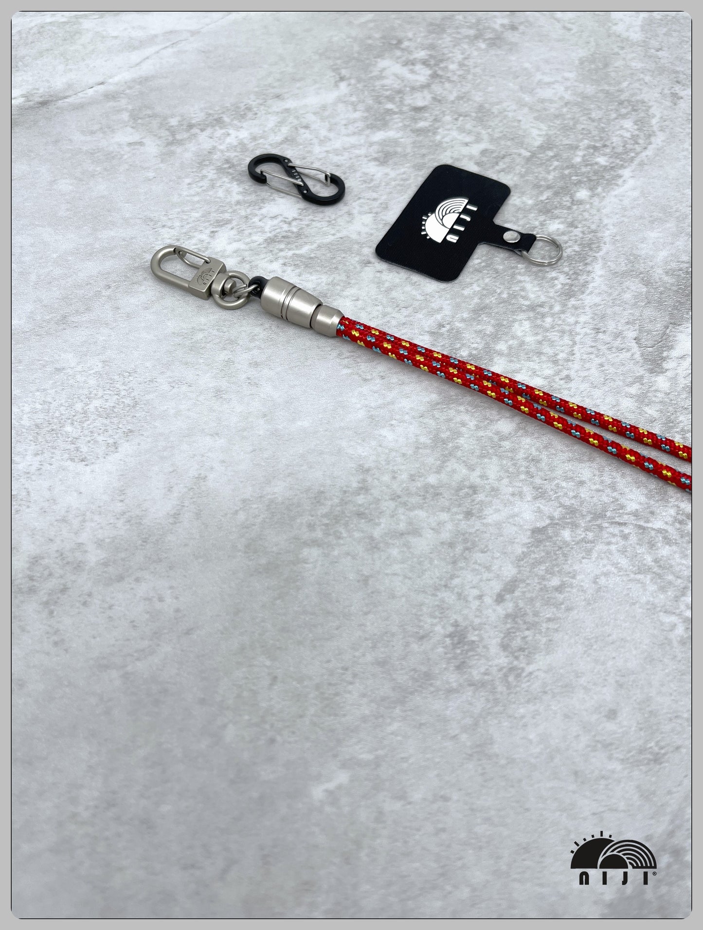 4mm Wrist Strap Mountaindax Red w blue & yellow tracer