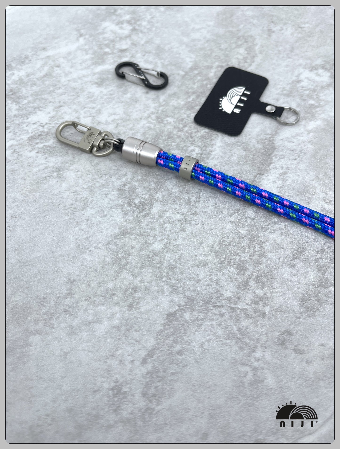 5mm Wrist Strap Mountaindax Blue w pink & green tracer