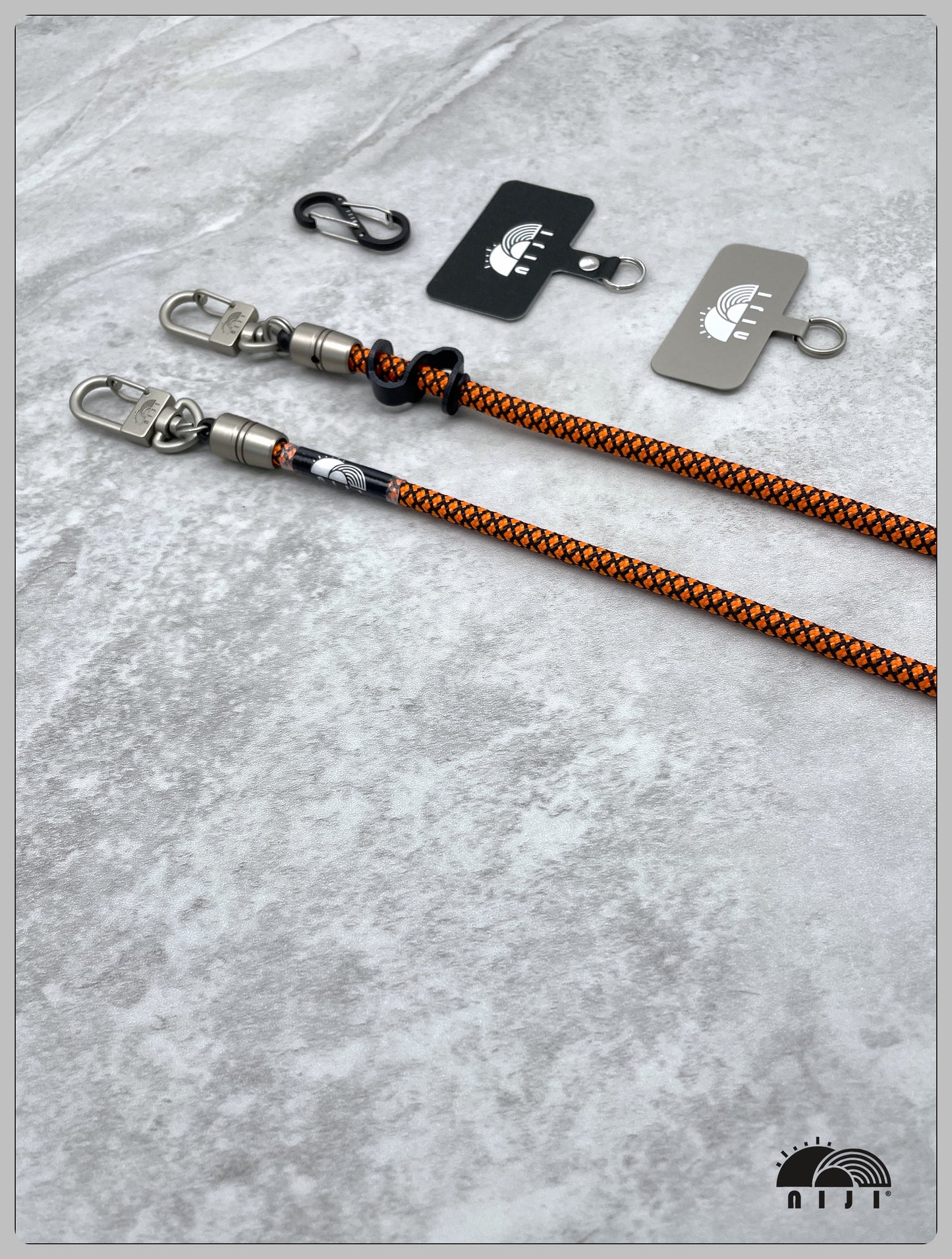 6.5mm Neon orange w black diamond pattern