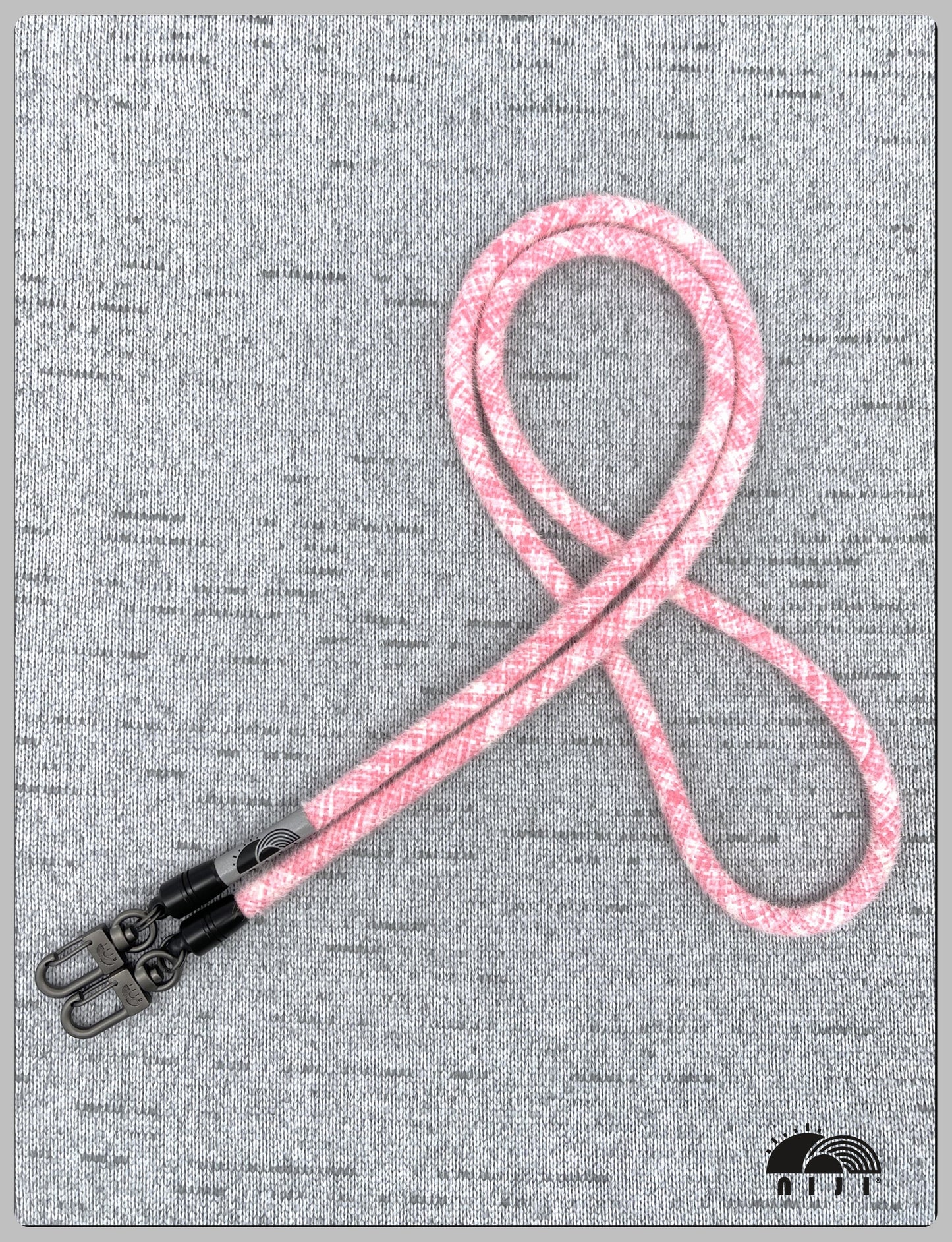 "FLUFFY FURRY COLLECTION"  6mm Pink & White crosshatch