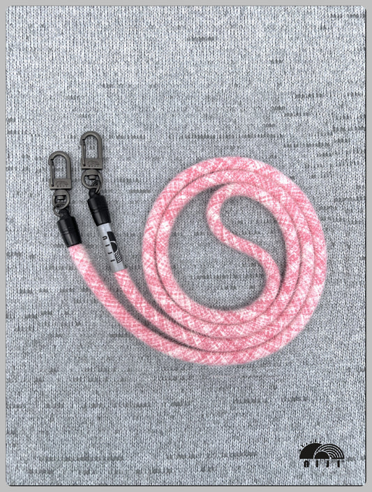 "FLUFFY FURRY COLLECTION"  6mm Pink & White crosshatch