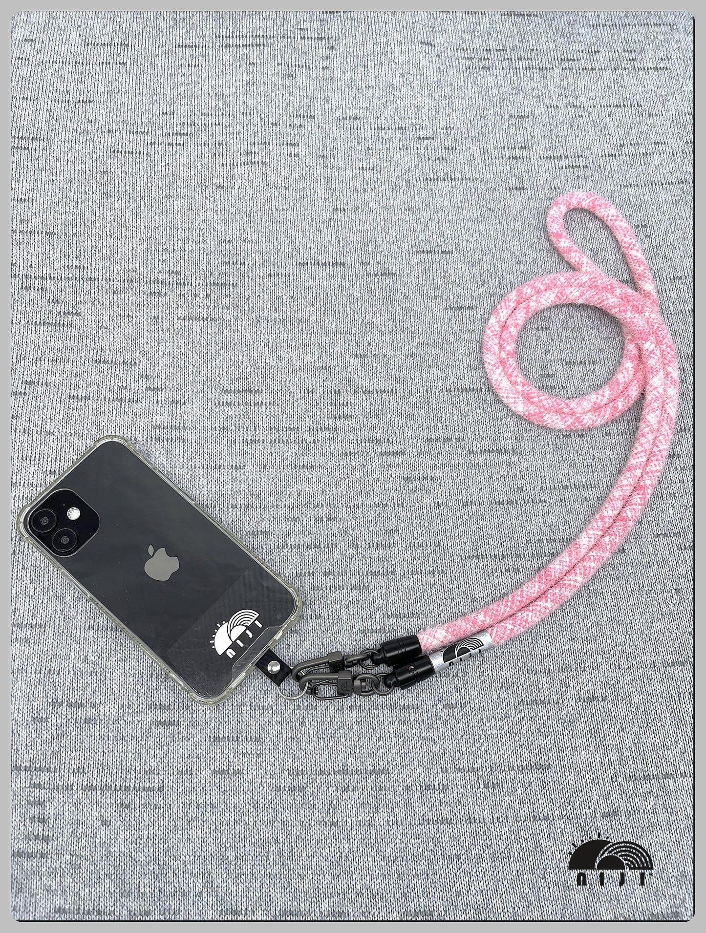 "FLUFFY FURRY COLLECTION"  6mm Pink & White crosshatch