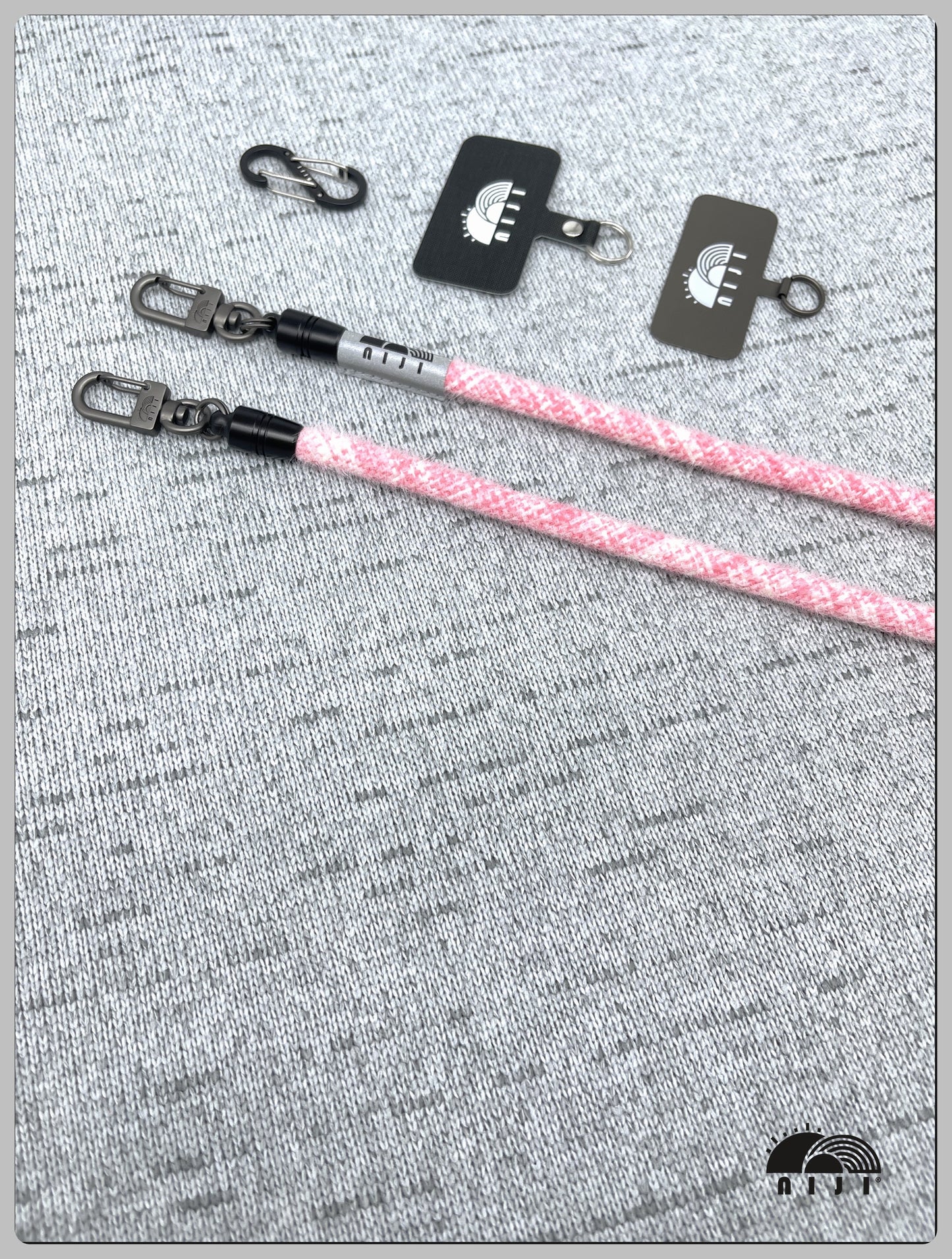 "FLUFFY FURRY COLLECTION"  6mm Pink & White crosshatch