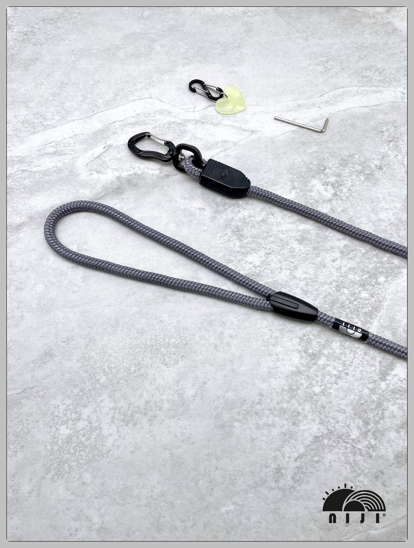 *NEW COLLECTION* niji loop handle dog leash 8mm Cool grey color