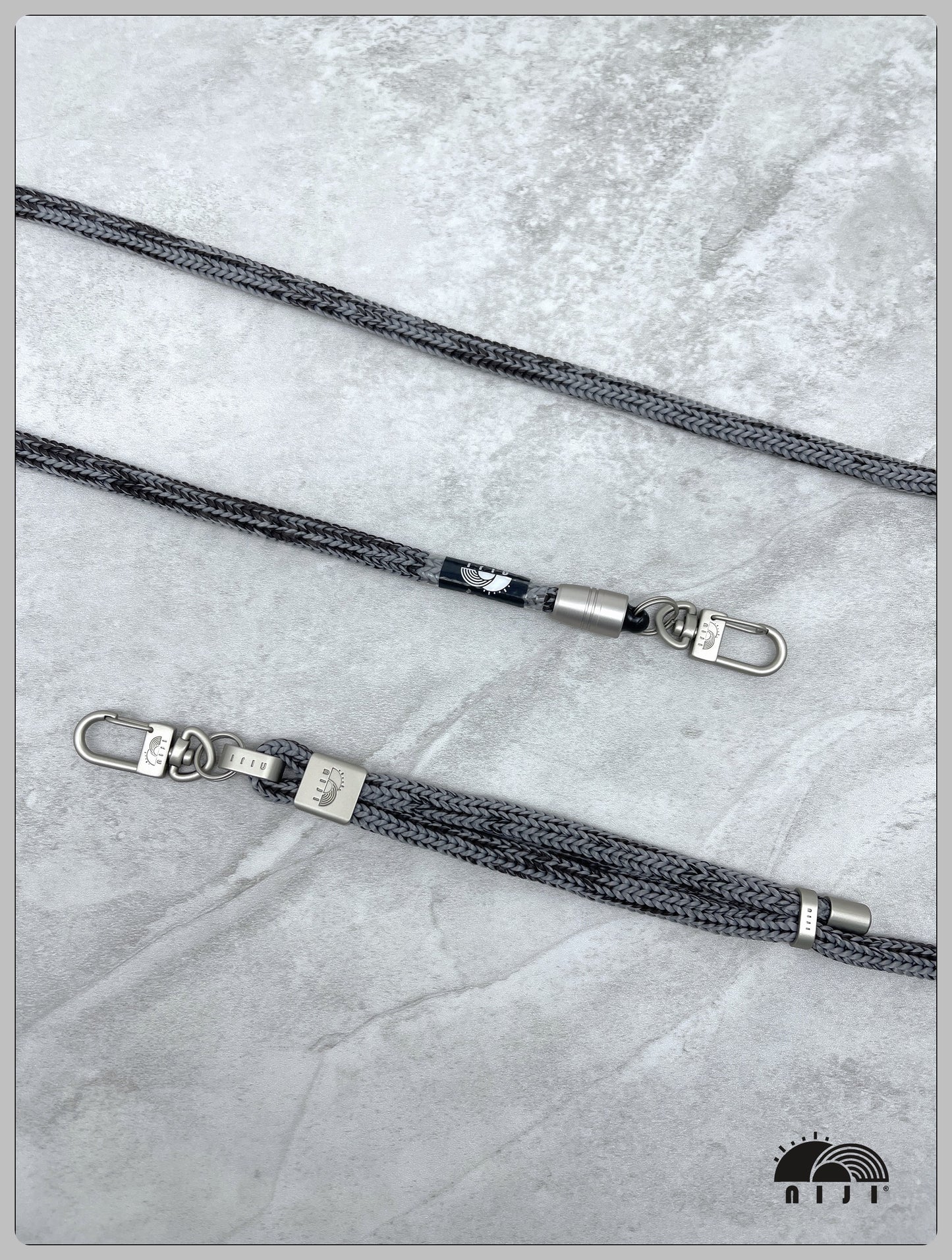 ***Knit PM Strap*** 9mm Silver grey w black tracer