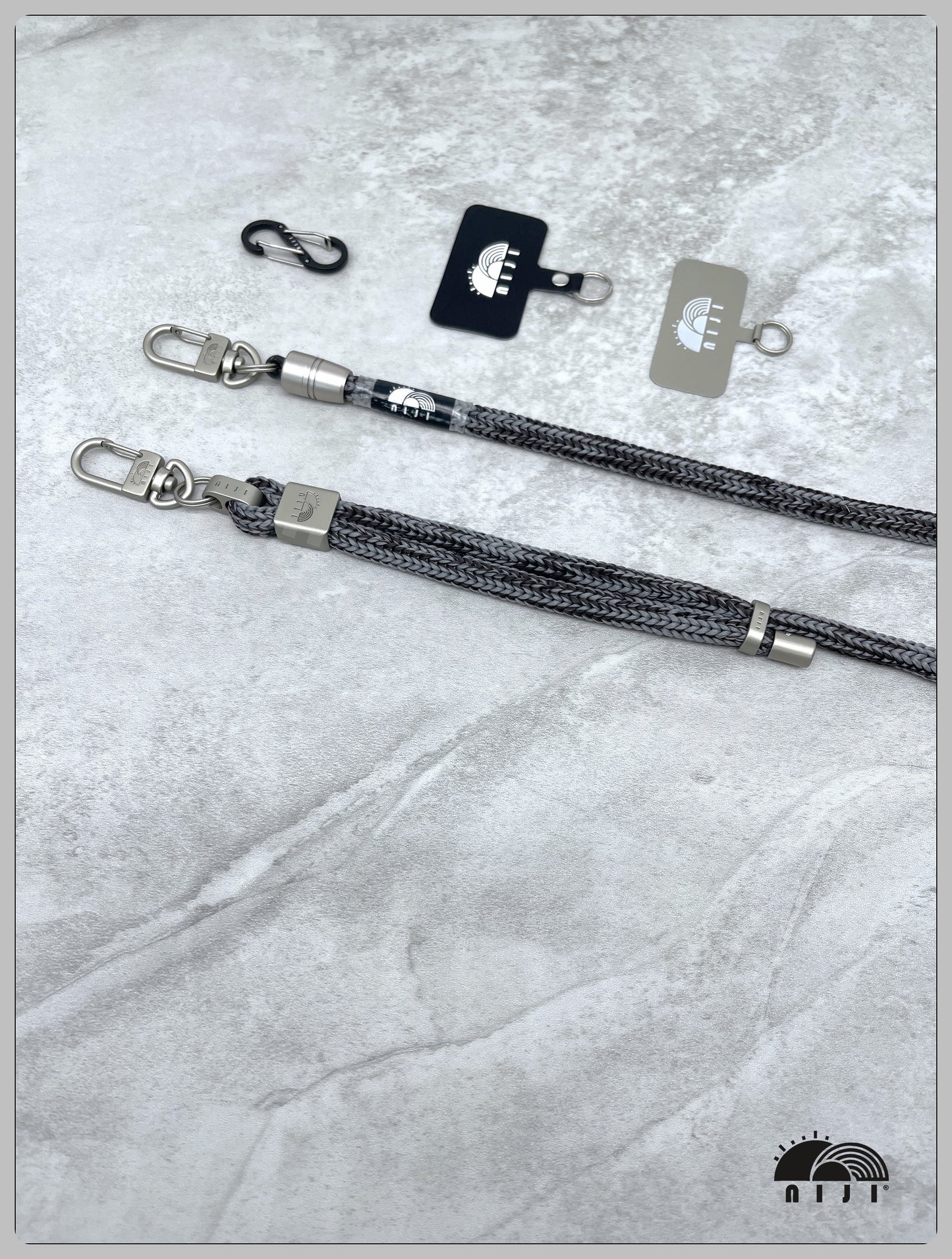 ***Knit PM Strap*** 9mm Silver grey w black tracer
