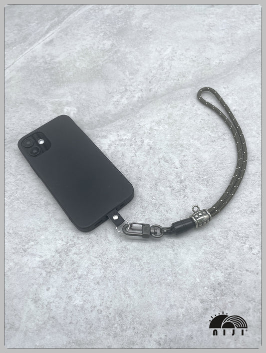 "4mm paracord wrist strap" Charcoal single tracer strap w wine barrel ornament