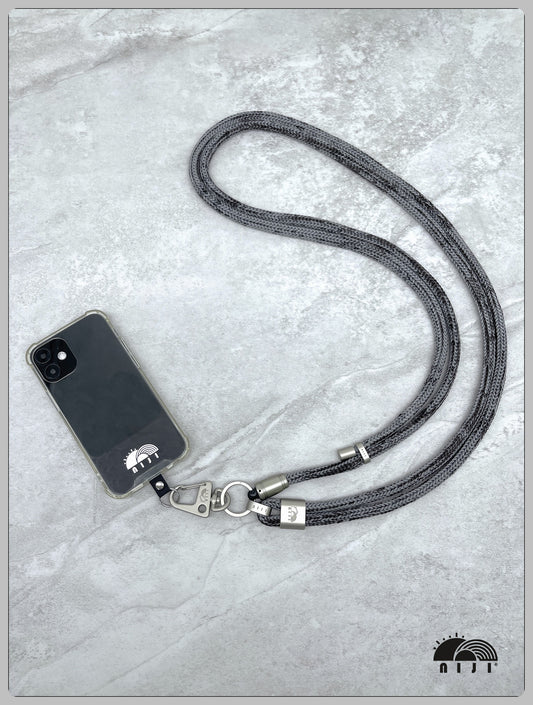 ***Knit double ropes*** 9mm Silver grey w black tracer