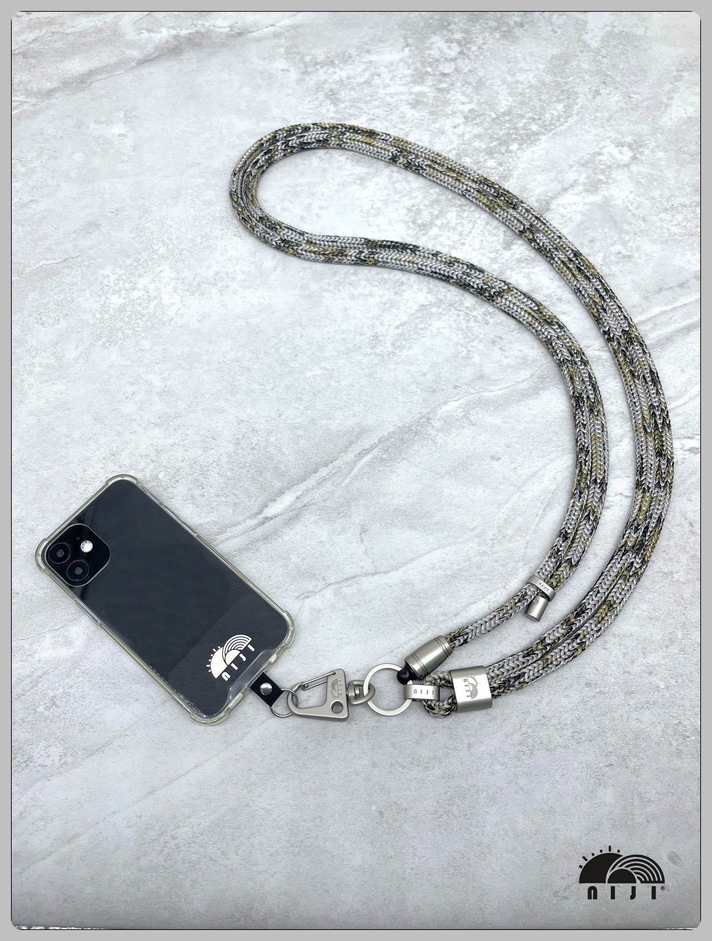 ***Knit double ropes*** 9mm Silver grey w camo tracer