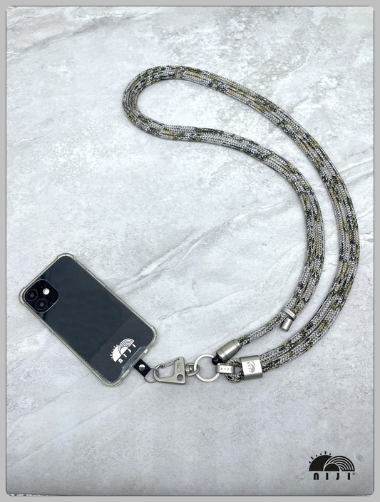 ***Knit double ropes*** 9mm Silver grey w camo tracer