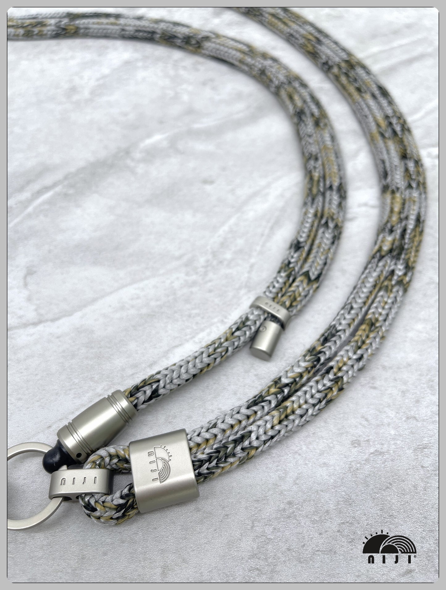 ***Knit double ropes*** 9mm Silver grey w camo tracer