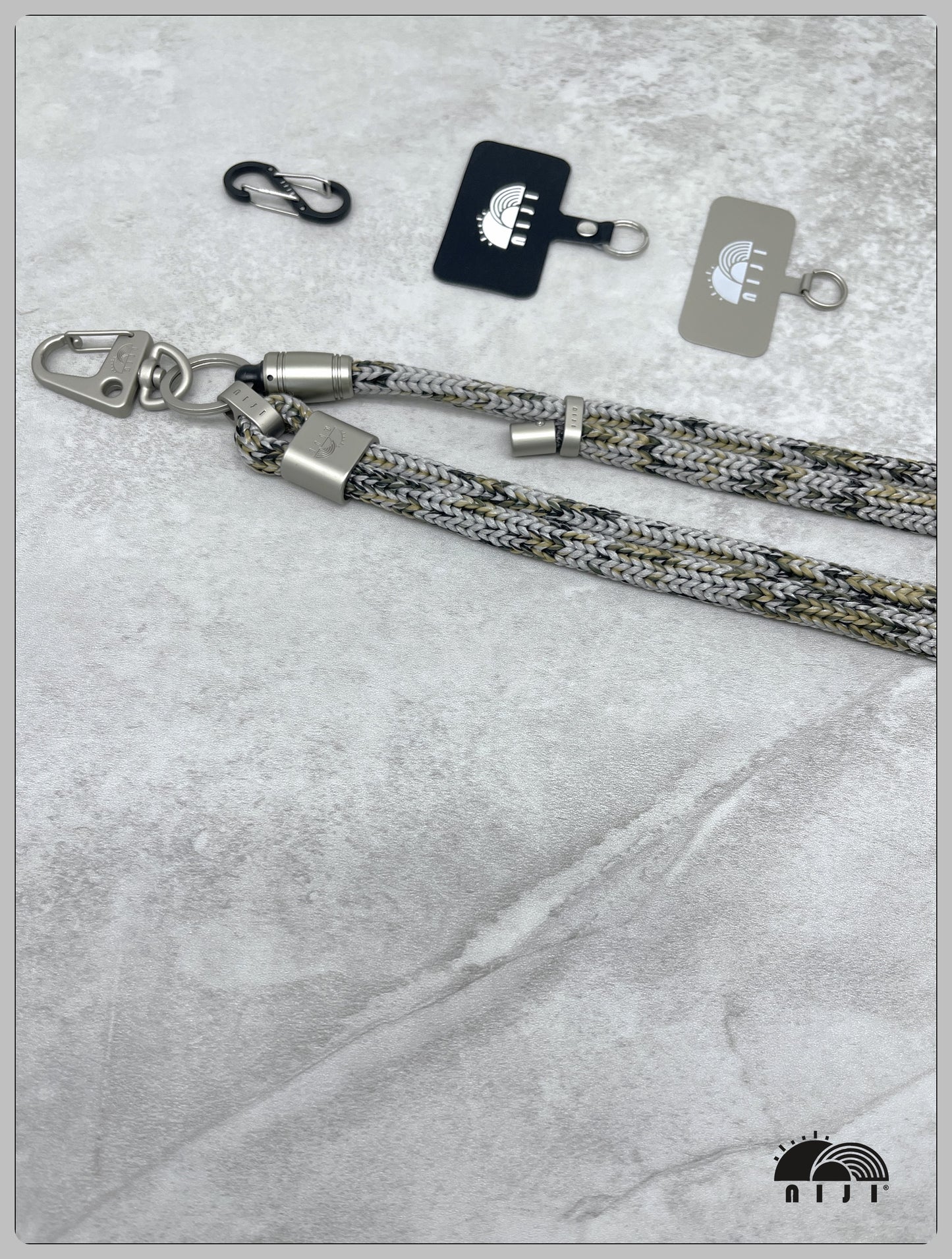 ***Knit double ropes*** 9mm Silver grey w camo tracer