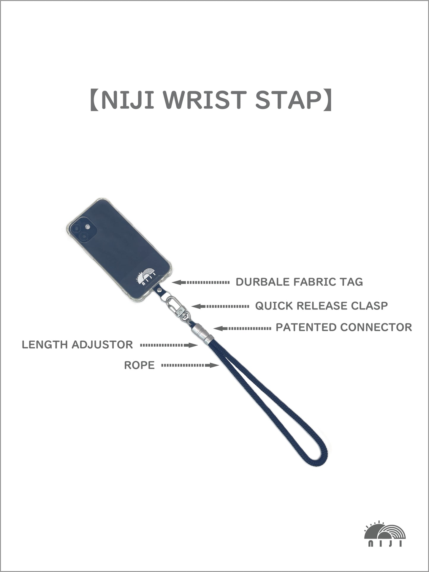 4mm Wrist Strap Mountaindax Red w blue & yellow tracer