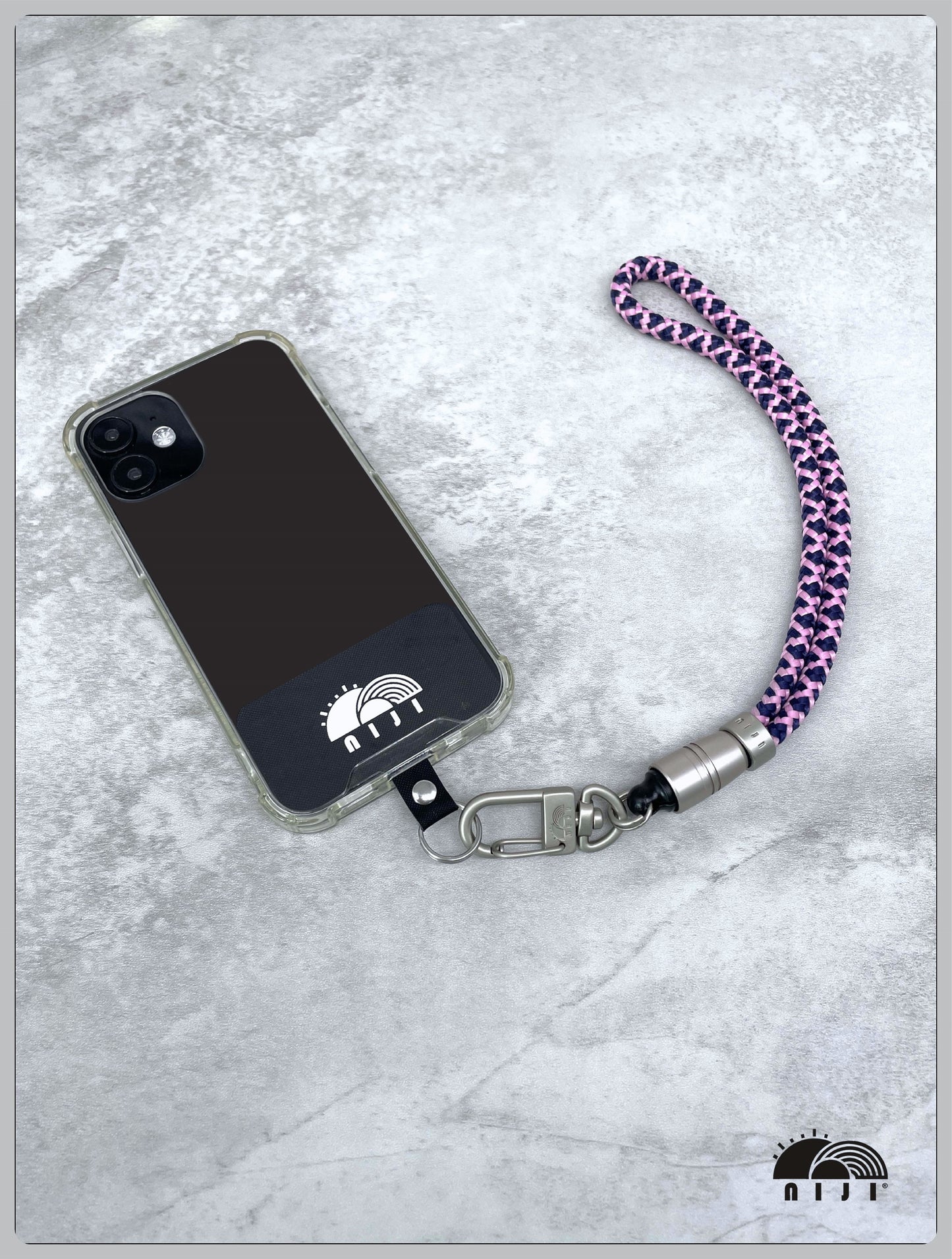 6mm Pink & Navy diamond pattern