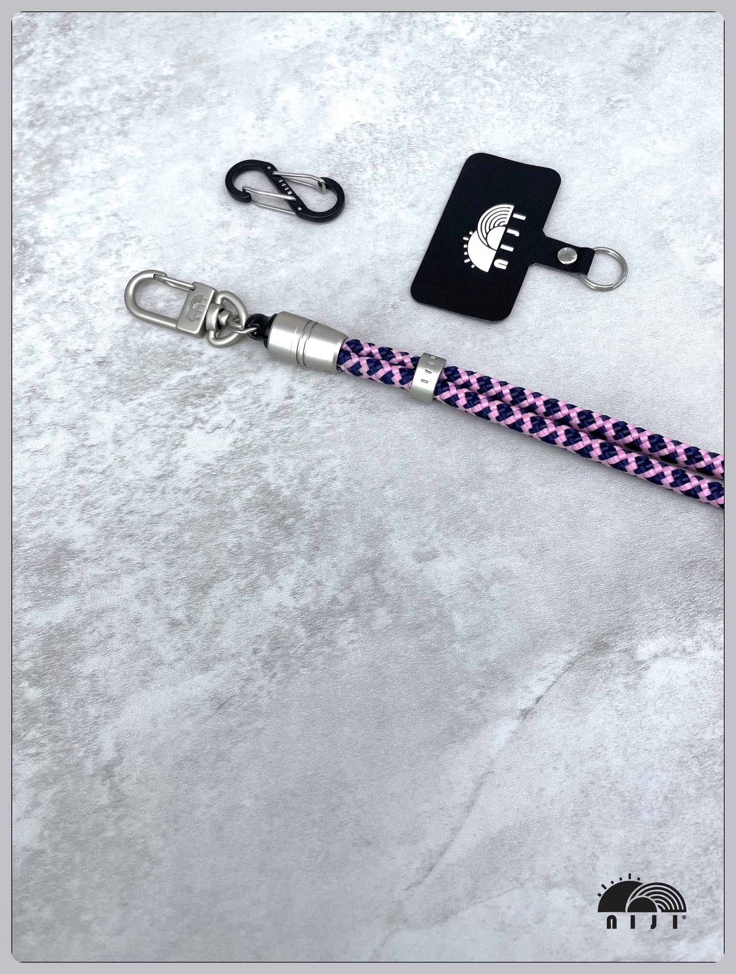 6mm Pink & Navy diamond pattern