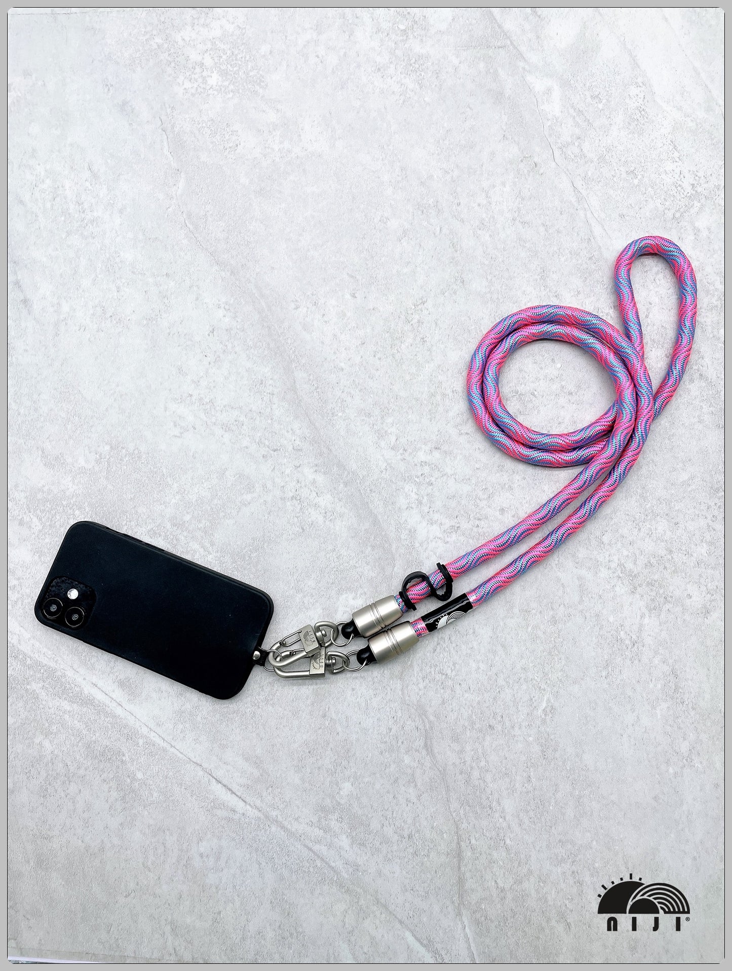 9.5mm Blue & pink wave pattern