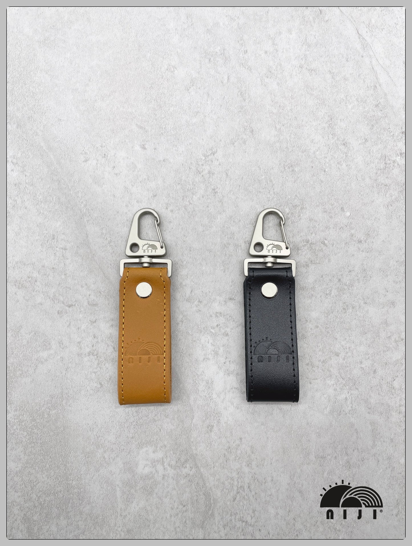 niji bufffed leather keychain