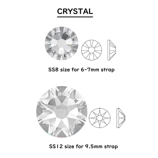 "make your own strap" Strap with crystal stone (set of 2)