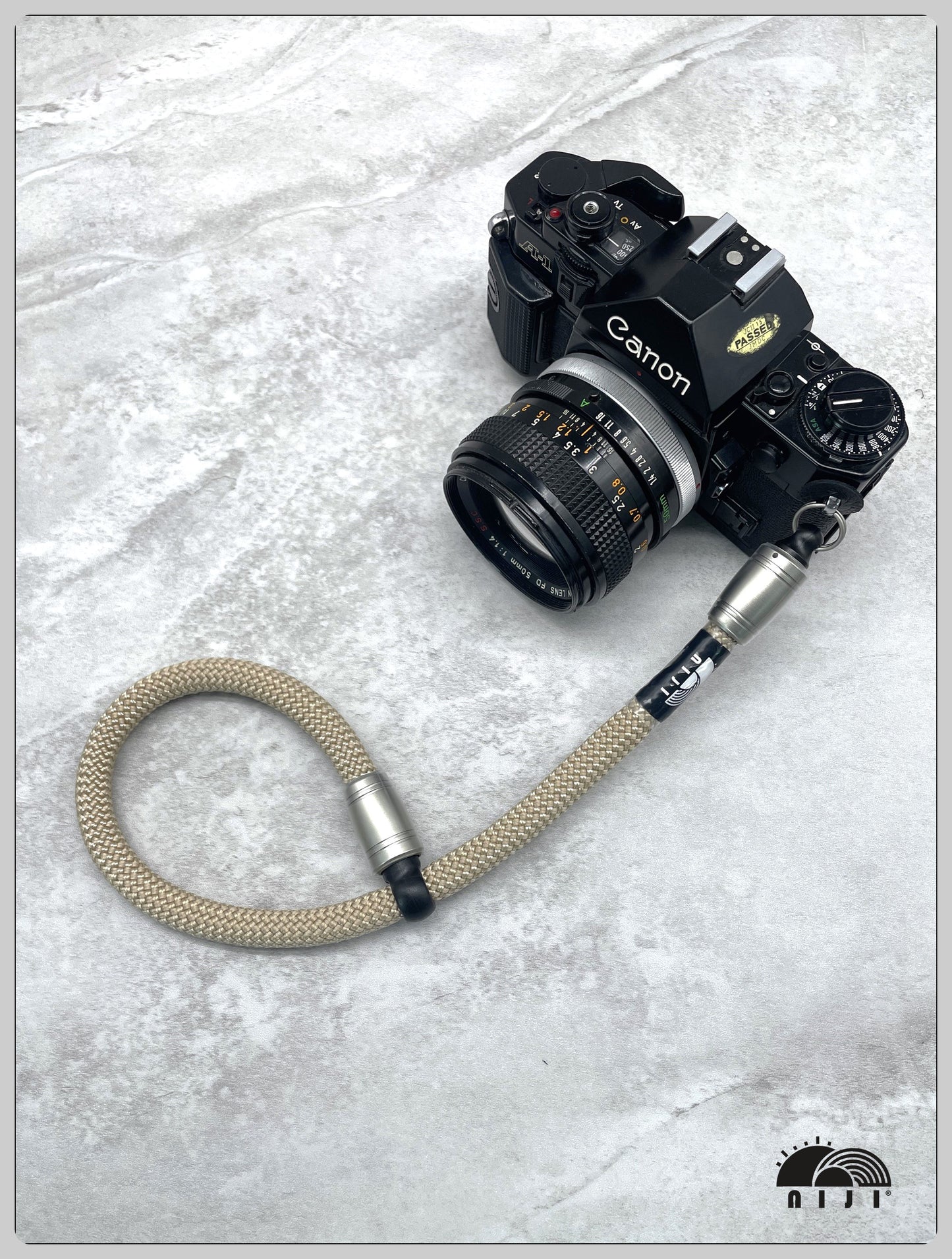 "SS25 NEW COLLECTION" 10mm camera / mobile wrist strap Khaki color