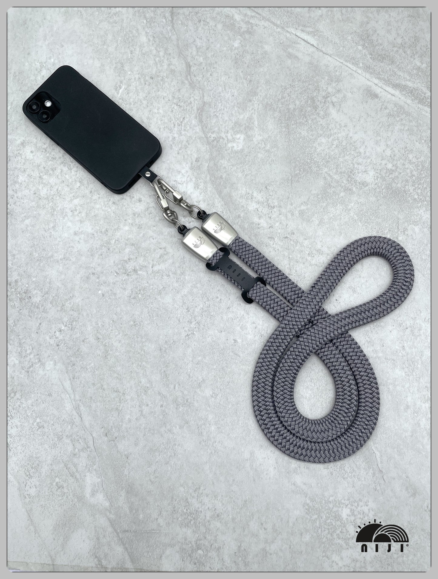 14mm coreless mobile strap Cool grey color