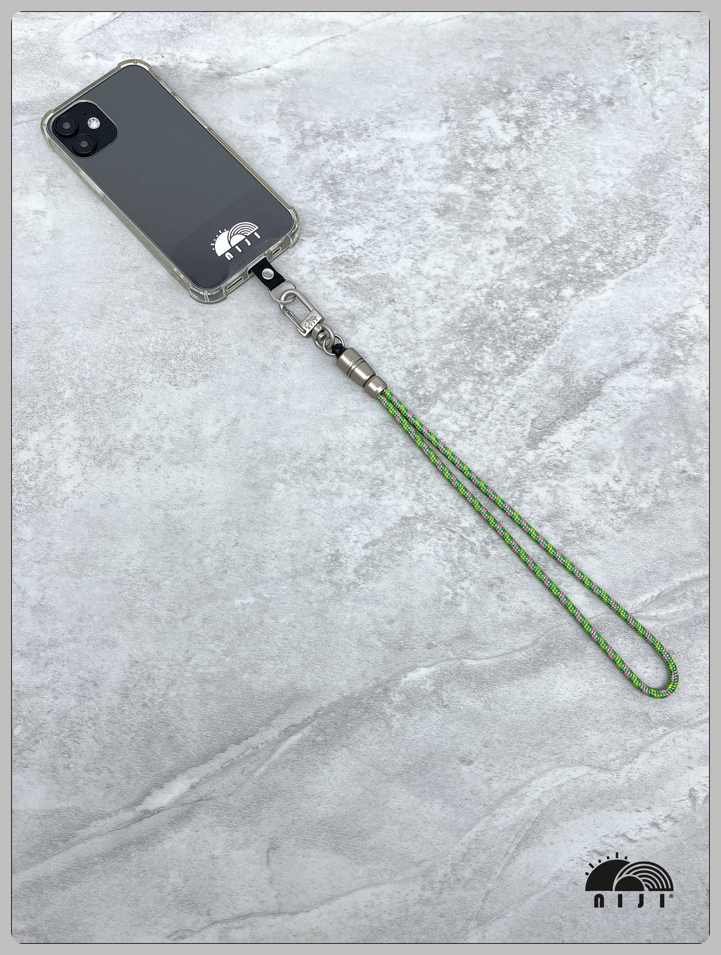 4.5mm Wrist Strap Mountaindax Green w pink & yellow tracer
