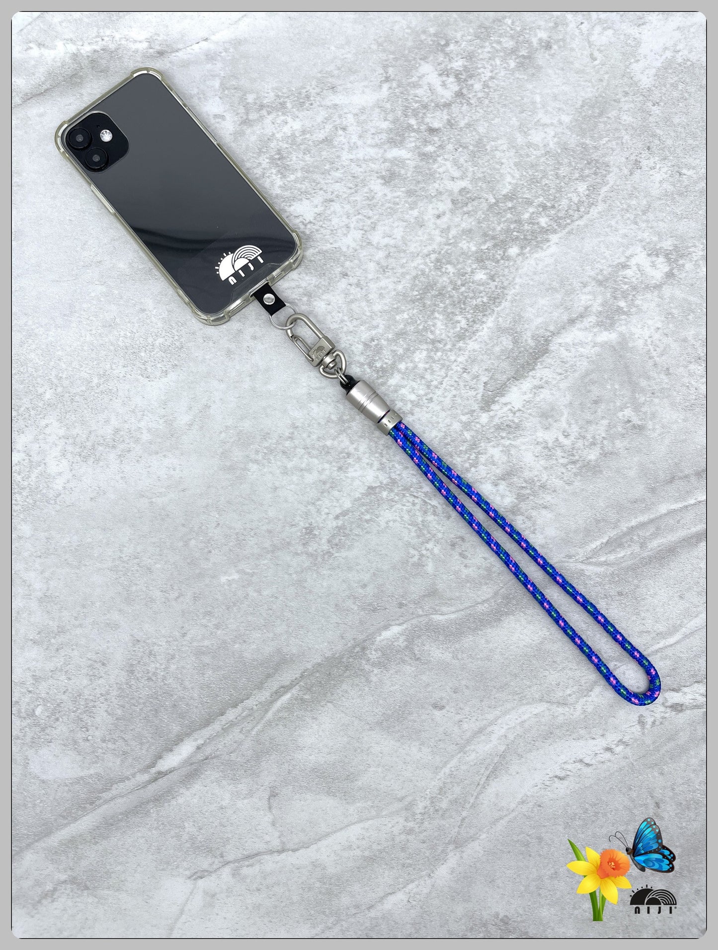 "SS25 Special" 5mm Wrist Strap Mountaindax Blue w pink & green tracer