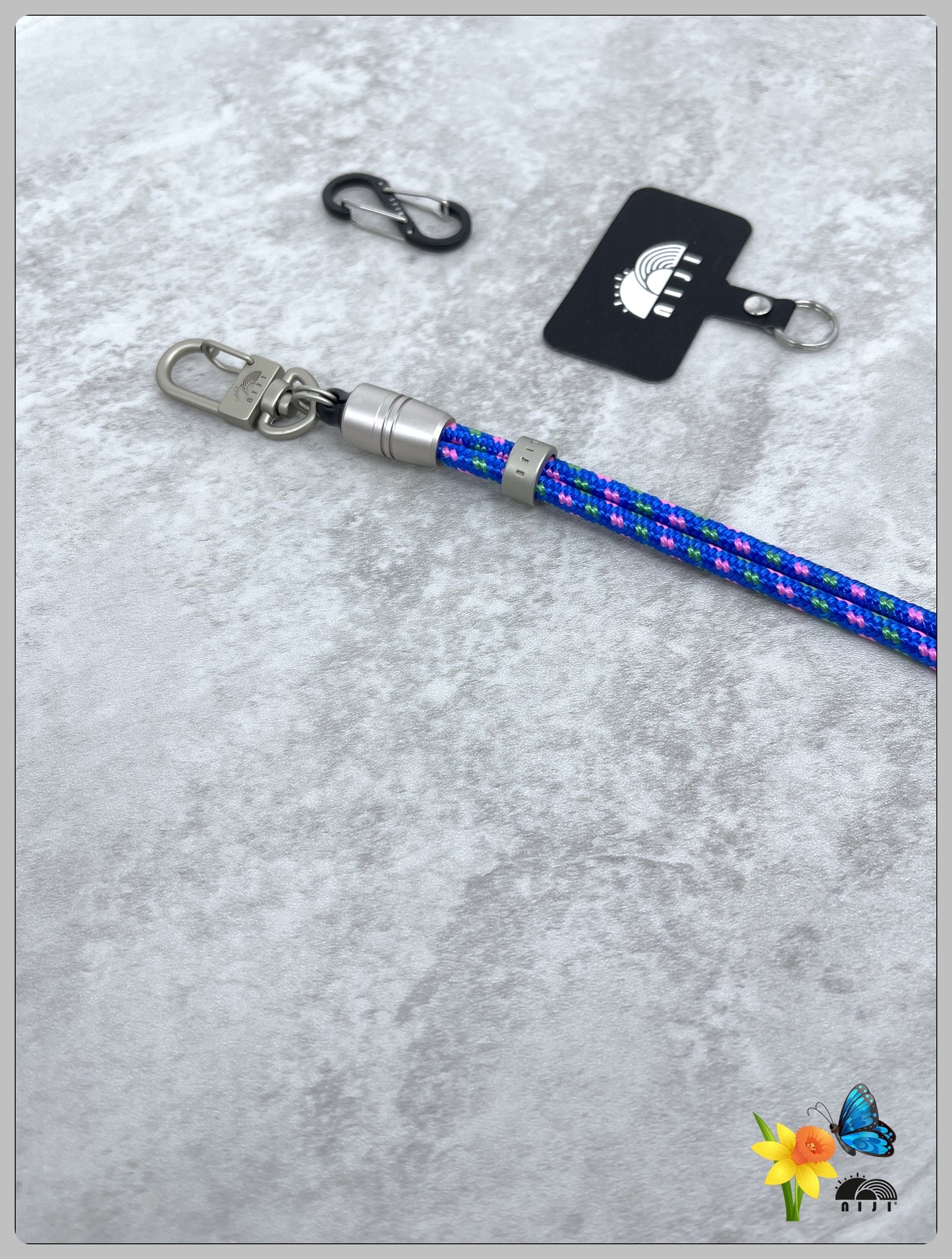 "SS25 Special" 5mm Wrist Strap Mountaindax Blue w pink & green tracer