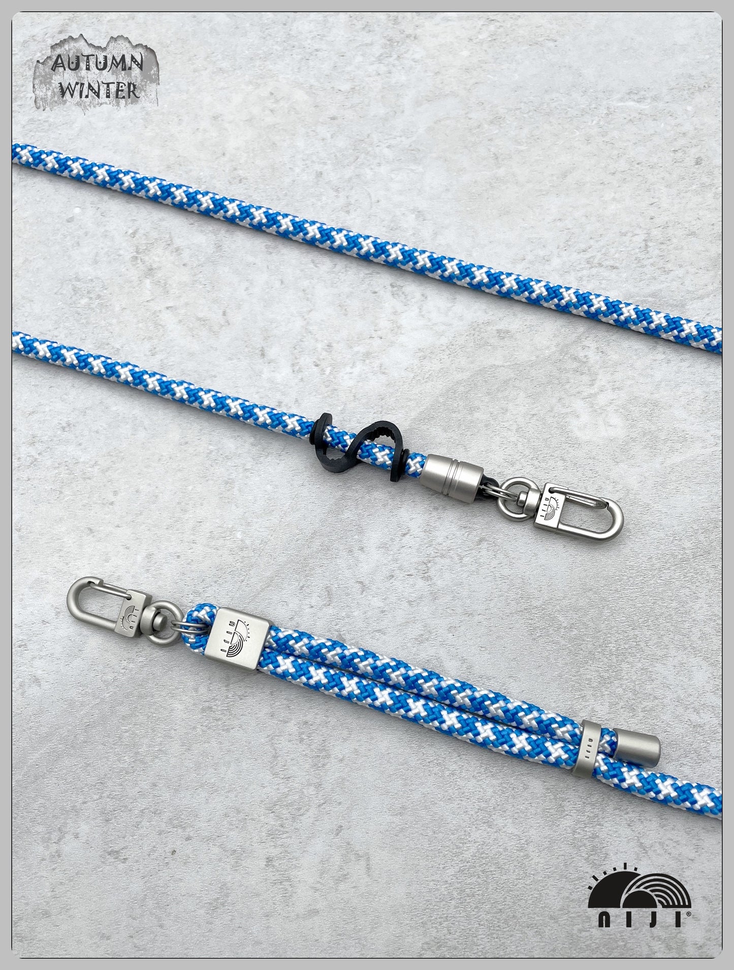 "New arrival"PM phone strap 7mm Blue & White windmill pattern