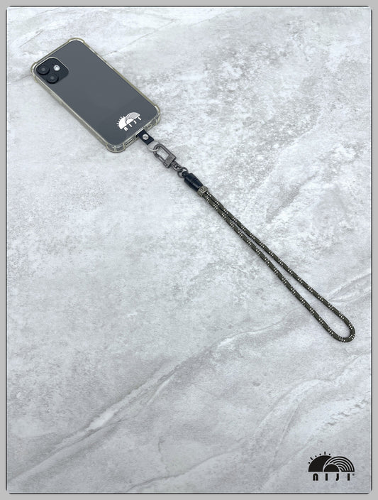 "SS25 New arrival" 4mm Wrist Strap Charcoal Luminous X Antique silver stopper