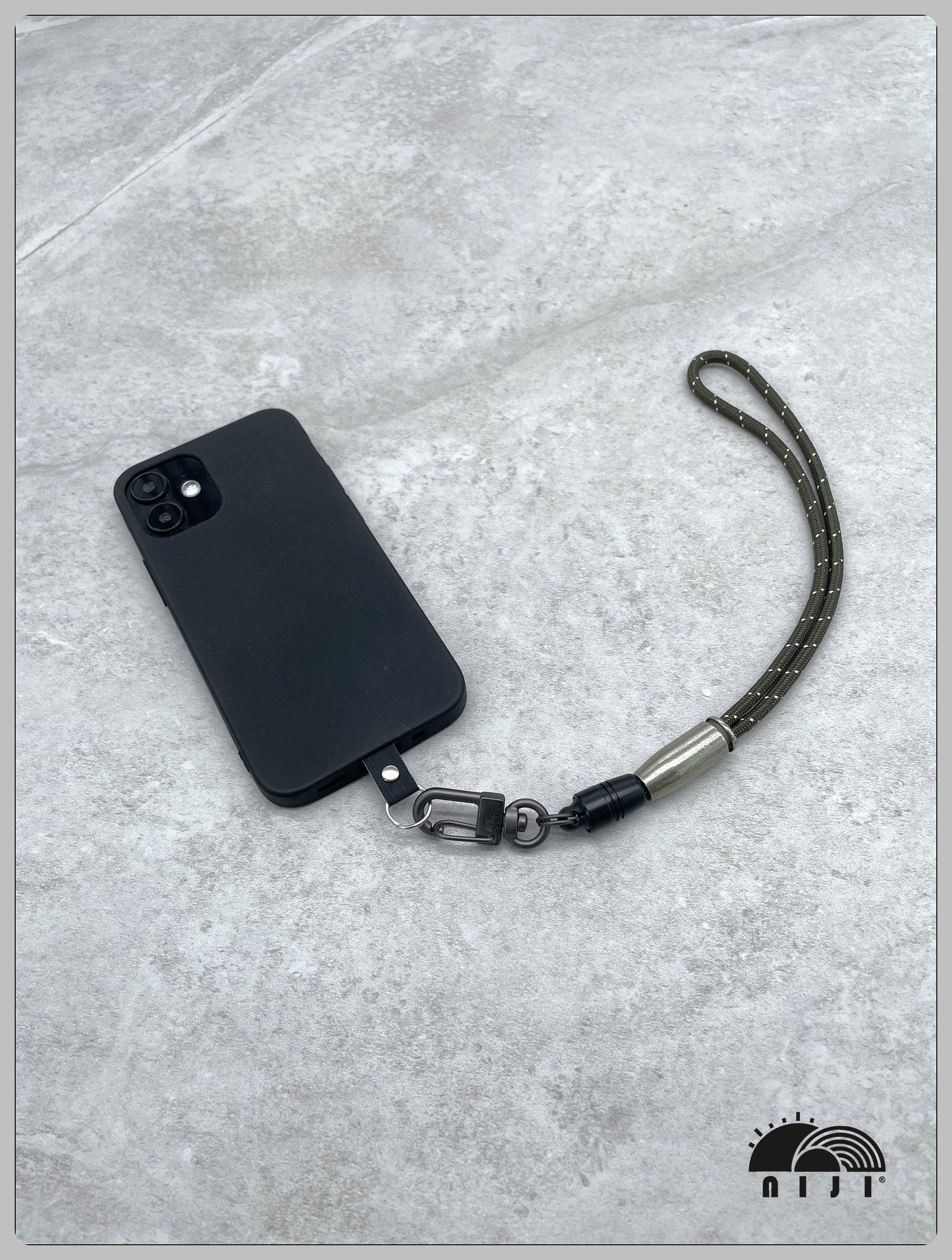 "4mm paracord wrist strap" Charcoal single tracer strap w bullet ornament