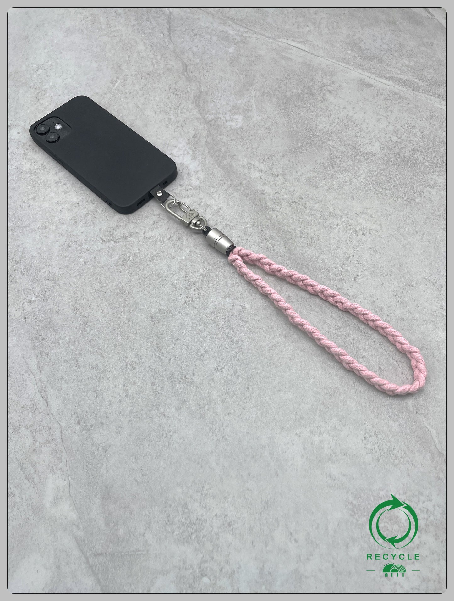 "Cotton Braid wrist strap" Pink color