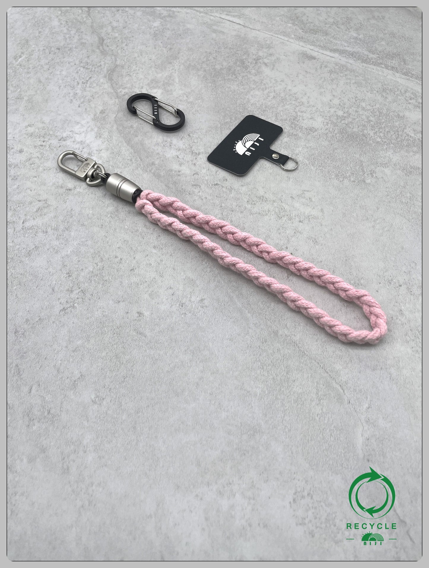 "Cotton Braid wrist strap" Pink color