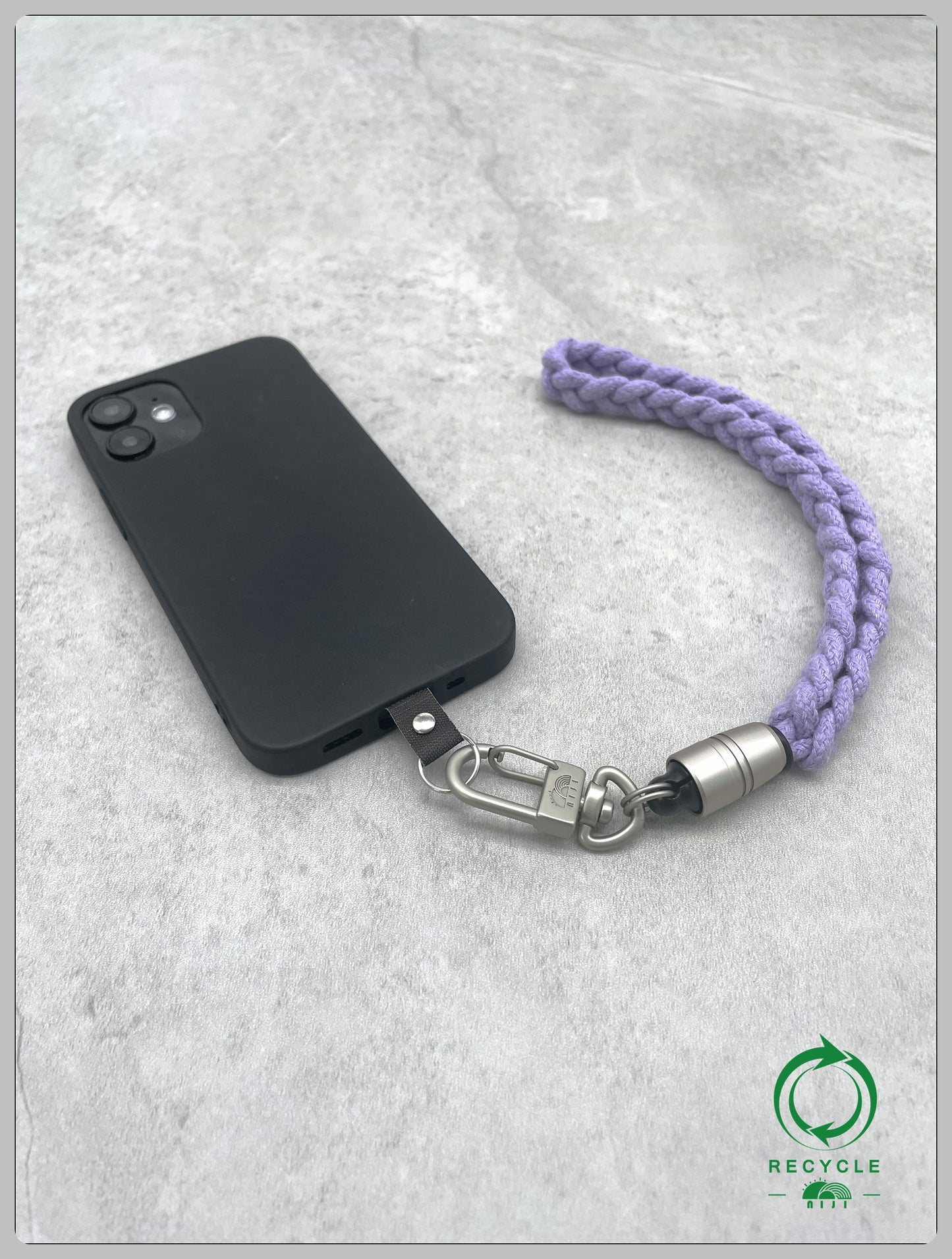 "Cotton Braid wrist strap" Purple color