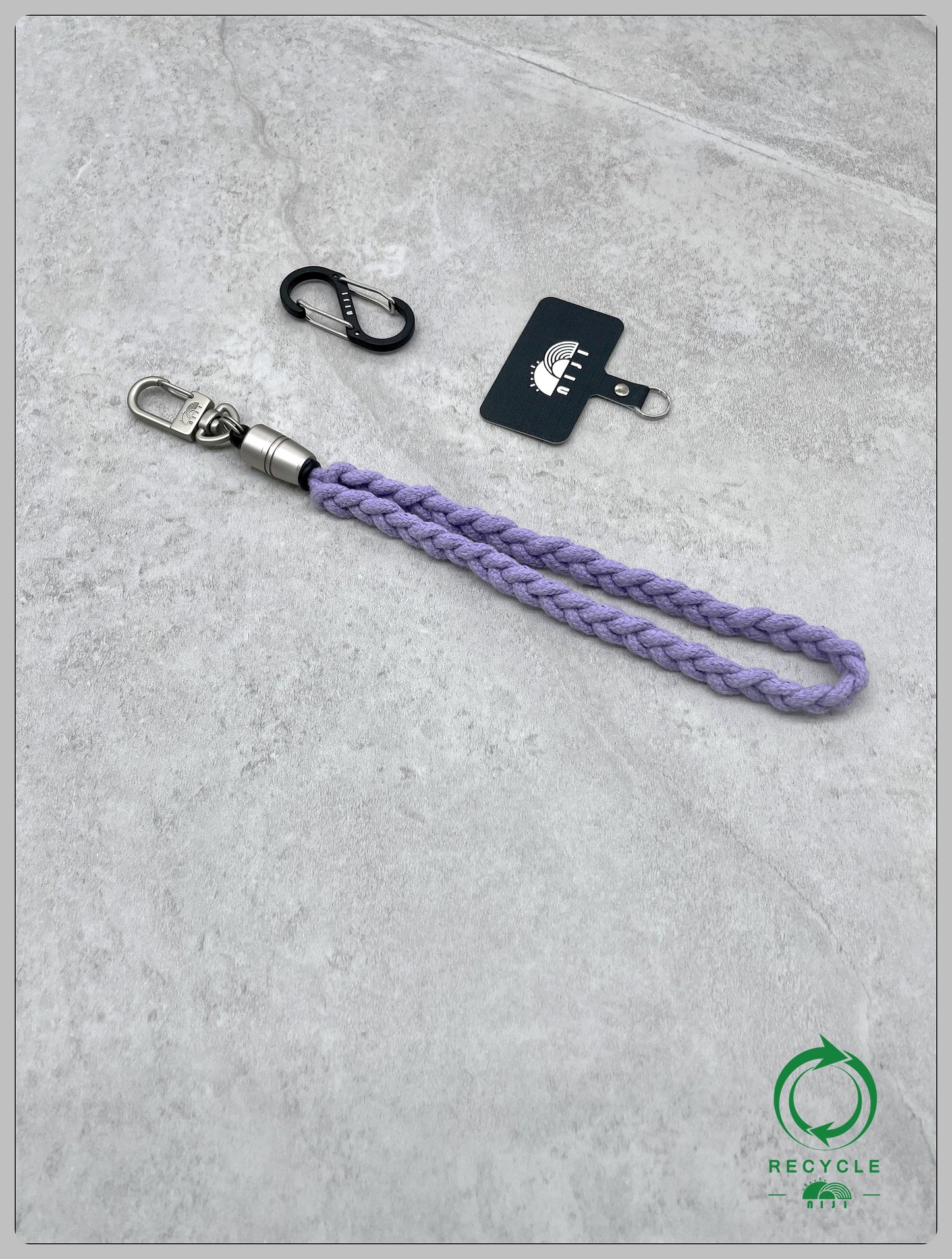 "Cotton Braid wrist strap" Purple color