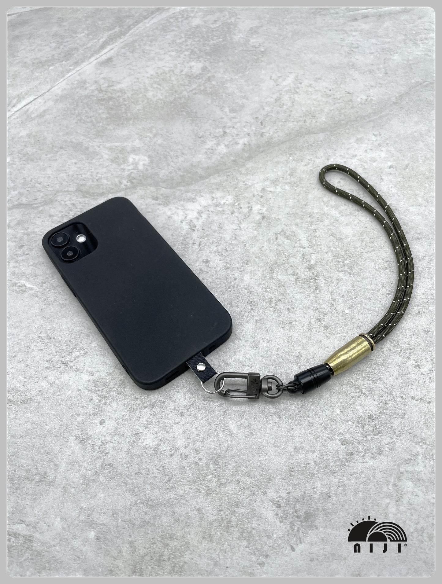 "4mm paracord wrist strap" Charcoal single tracer strap w bullet ornament