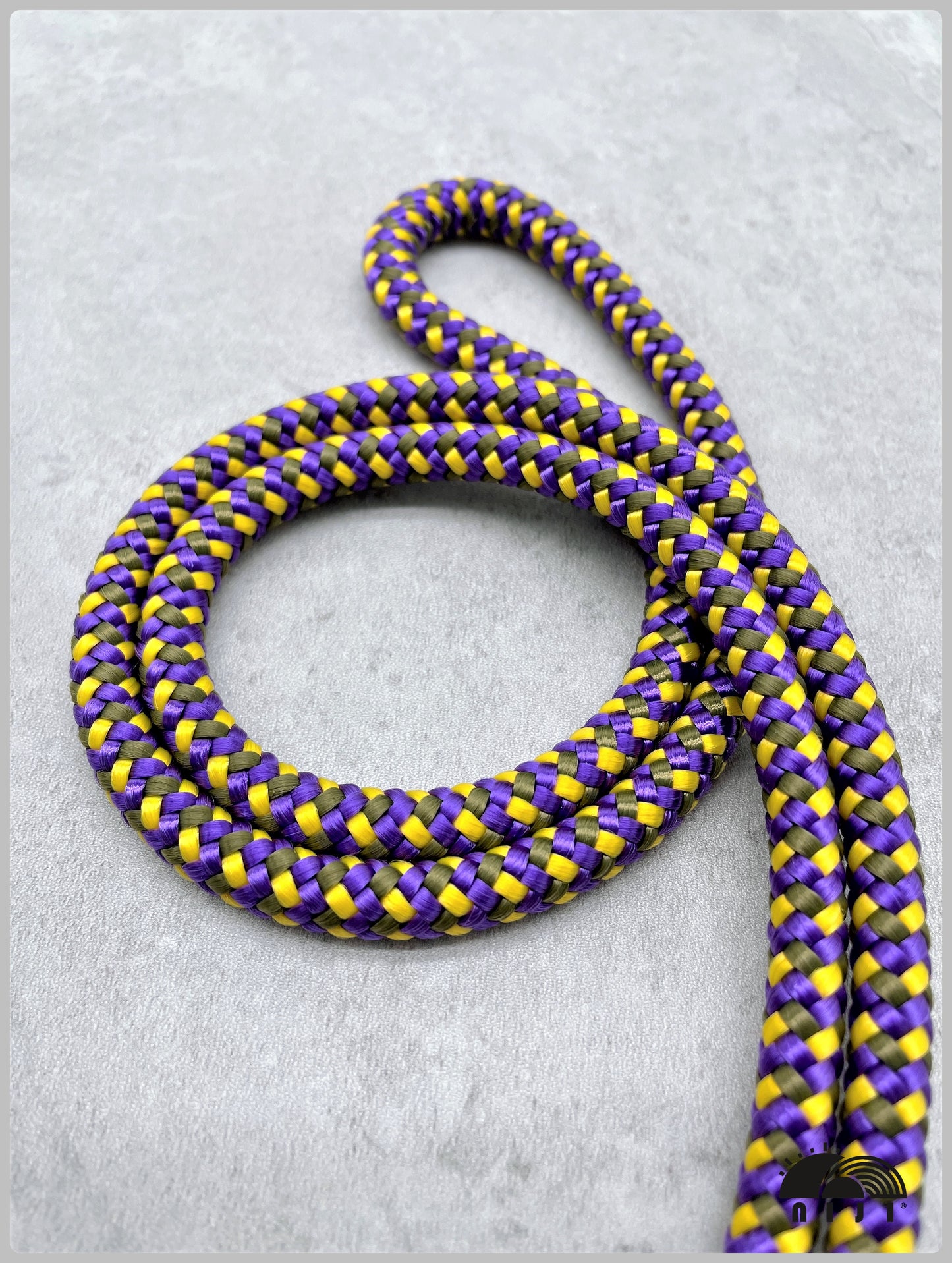 8mm Purple charocoal & yellow braided pattern