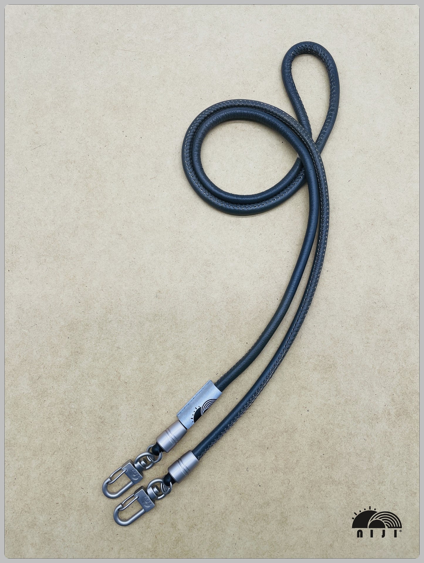 "Nappa leather mobile strap" 6mm Charcoal color