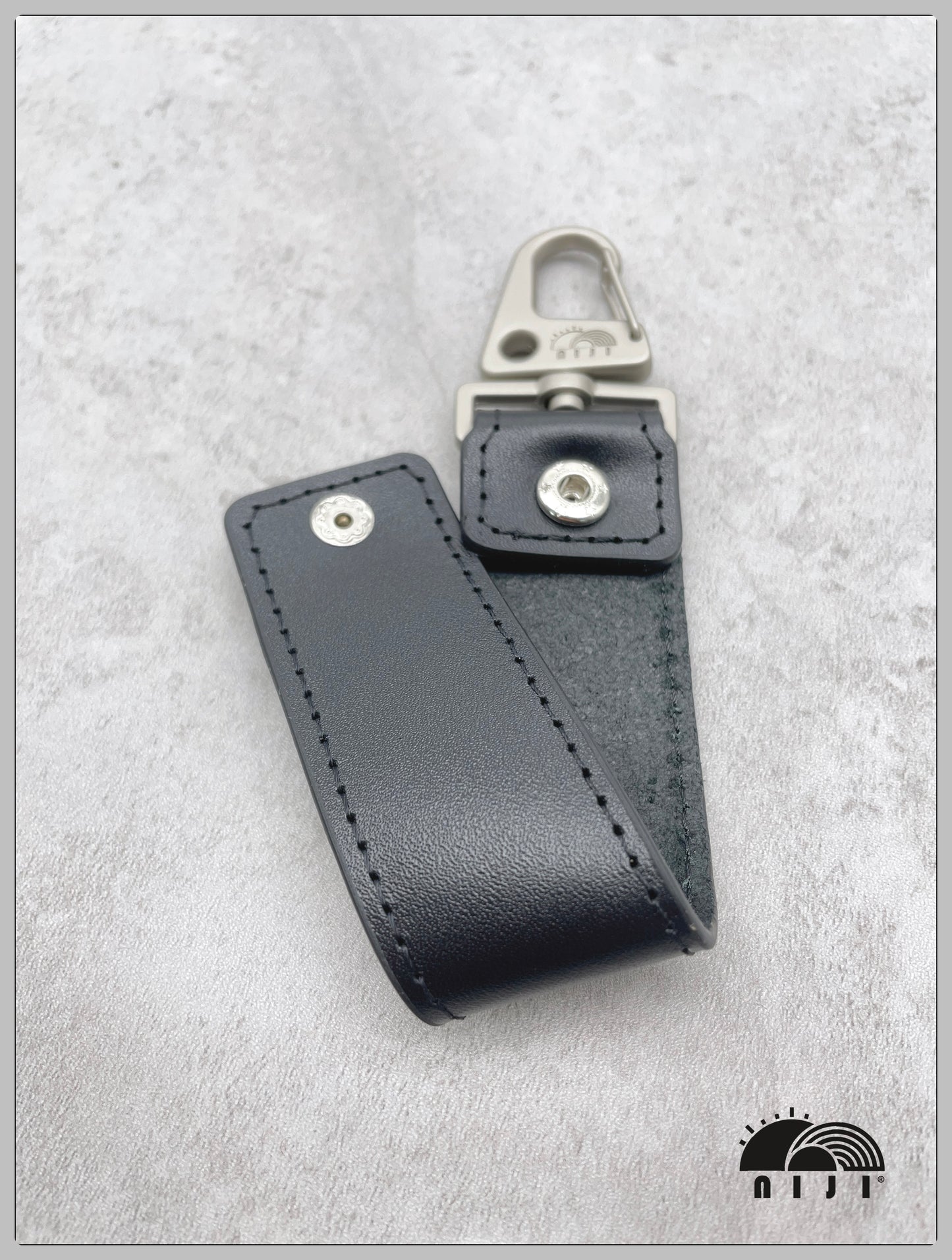 niji bufffed leather keychain