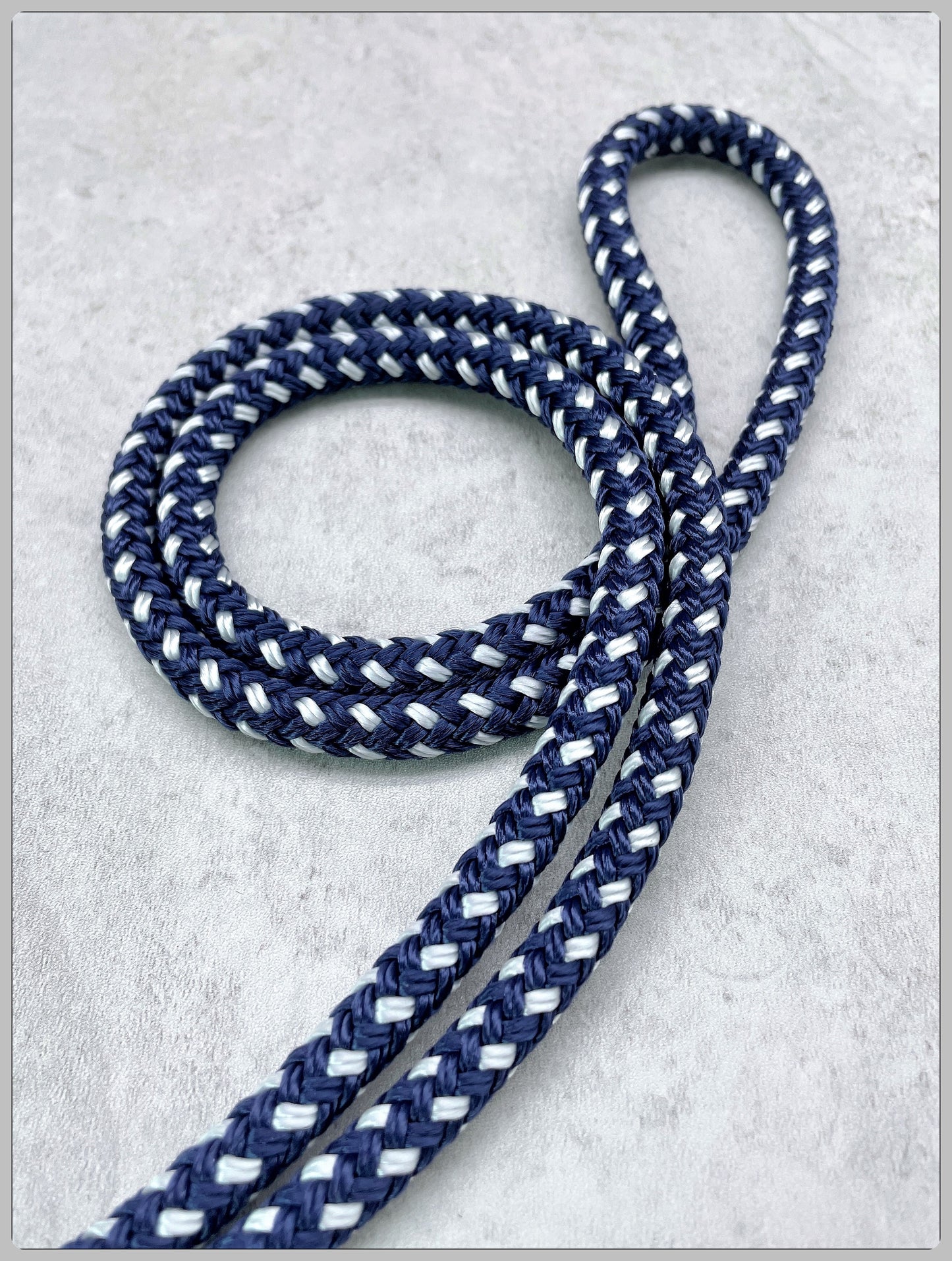 "Double braided" 8mm Navy & white D.B pattern