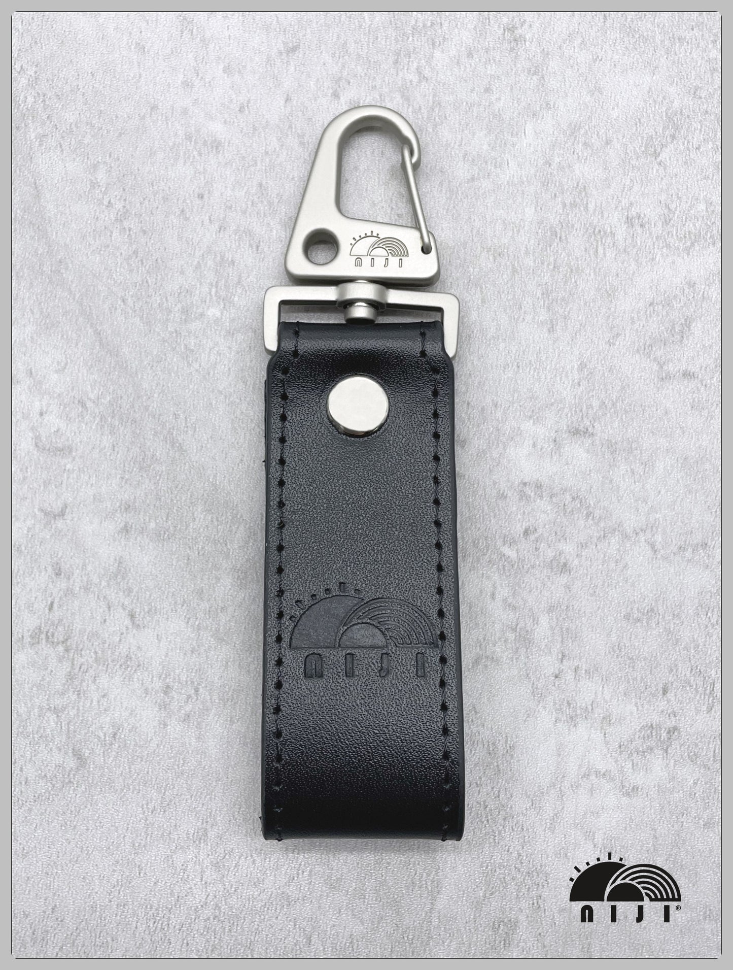 niji bufffed leather keychain