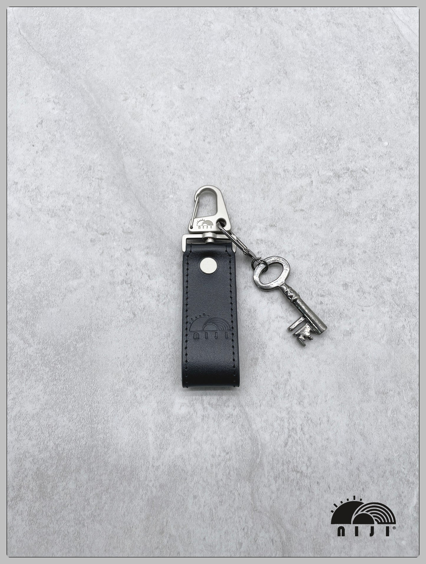 niji bufffed leather keychain