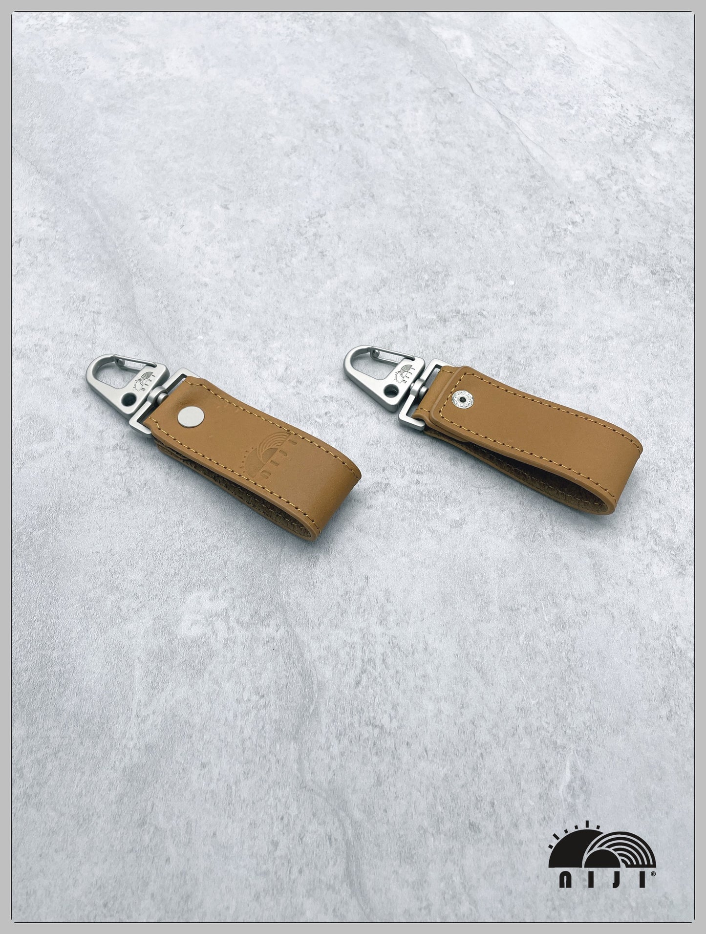 niji bufffed leather keychain