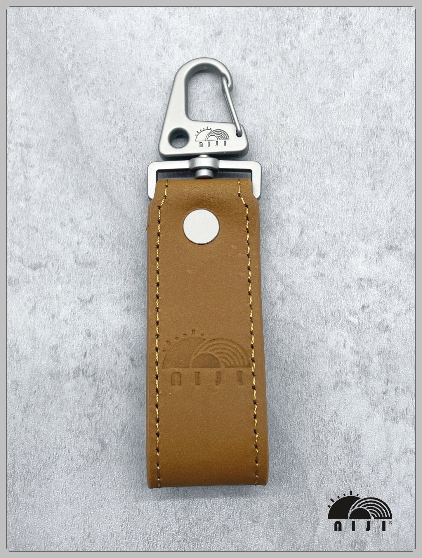 niji bufffed leather keychain