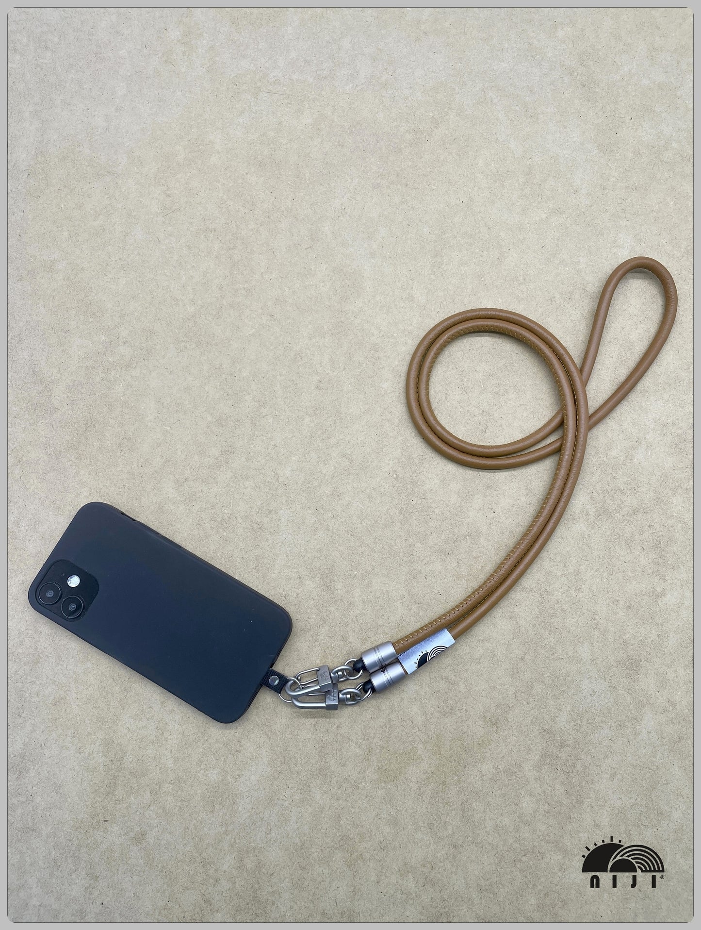 "Nappa leather mobile strap" 6mm Brown color