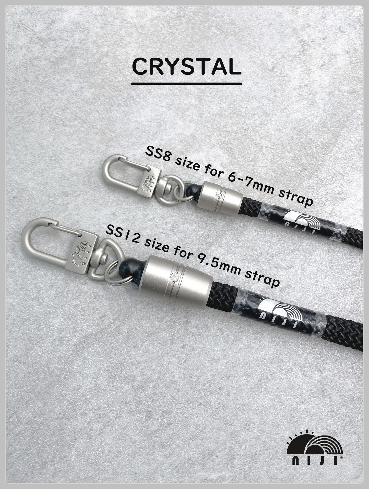 "make your own strap" Strap with crystal stone (set of 2)